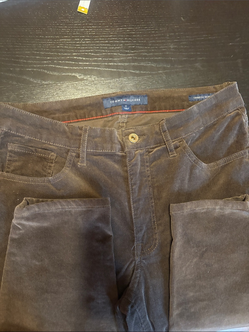 Tommy Hilfiger Women’s Dark Brown Straight-Leg Corduroy Jeans